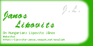 janos lipovits business card